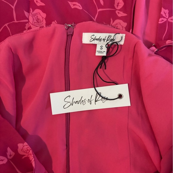 Shades of Rose Floral Asymmetrical Midi Dress NWT - Picture 4 of 4